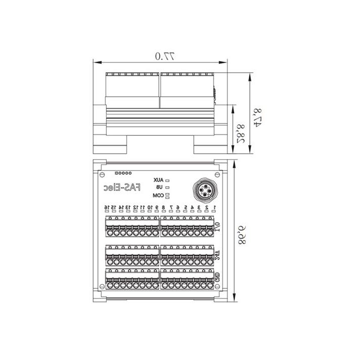 IP20、IO-Link Hub、NPN、16DI/DO adaptive、Terminal module、00BS52