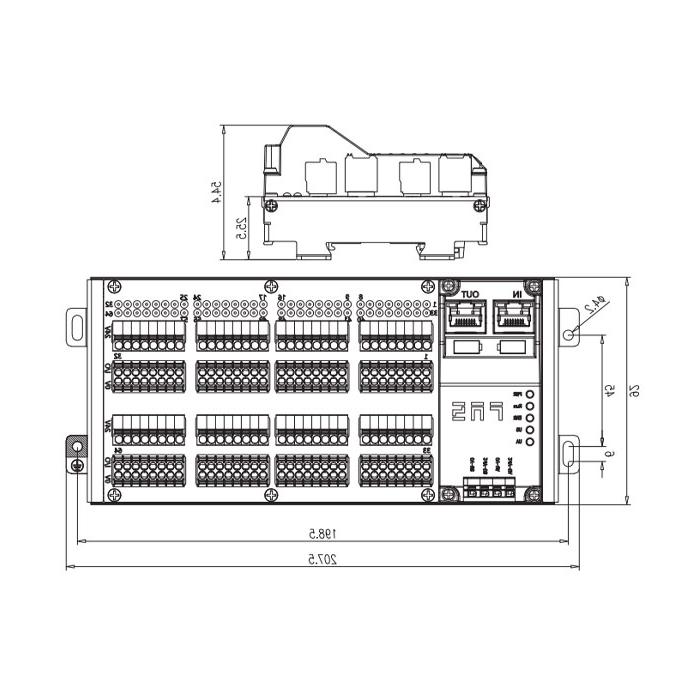 Multi-protocol module IP20、64DI/DO adaptive configuration、PNP、Terminal type、RJ45 network port 、Remote module、009B74